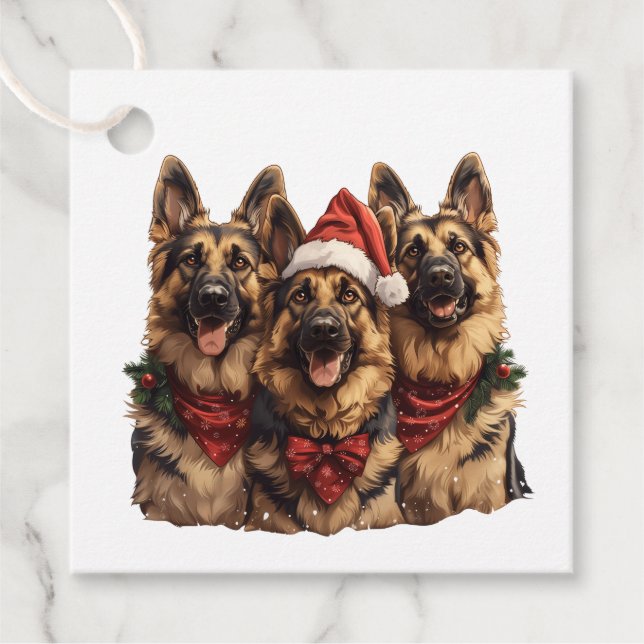 Weihnachtshirdhunde Geschenkanhänger (Vorderseite)