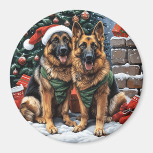 Weihnachtshirdhunde Magnet
