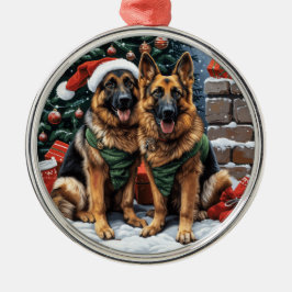 Weihnachtshirdhunde Ornament Aus Metall