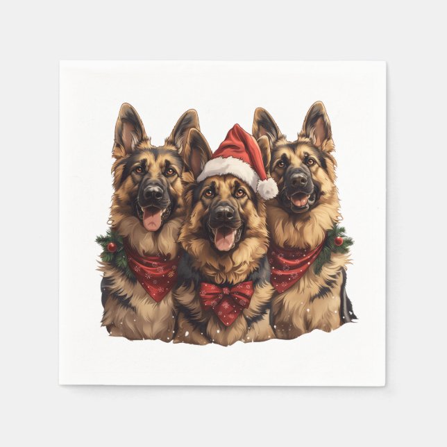Weihnachtshirdhunde Serviette (Vorderseite)