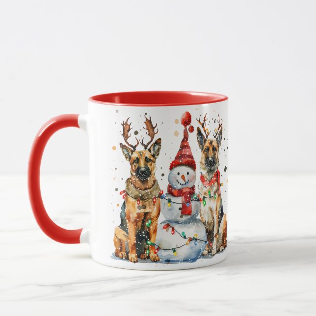 Weihnachtshirdhunde Tasse (Links)