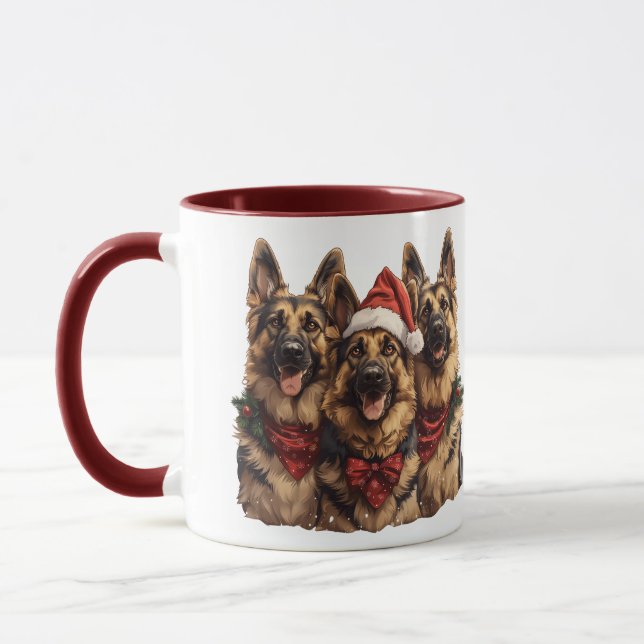 Weihnachtshirdhunde Tasse (Links)