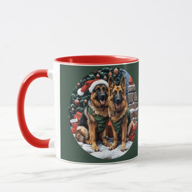 Weihnachtshirdhunde Tasse (Links)