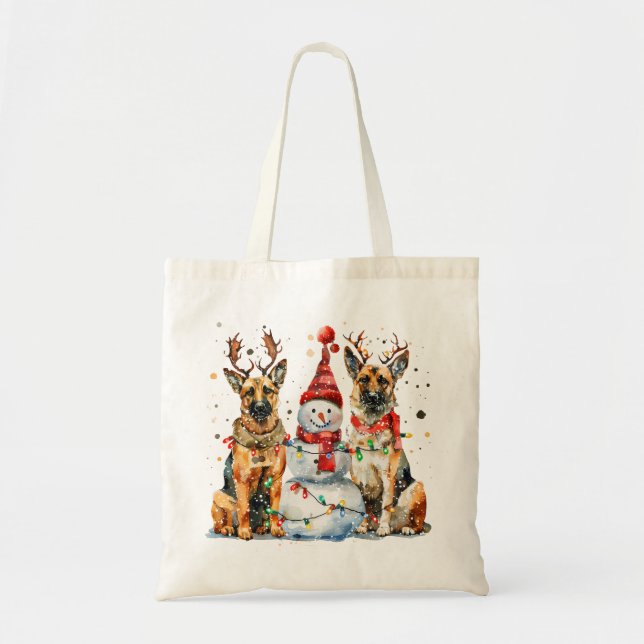 Weihnachtshirdhunde Tragetasche (Vorne)