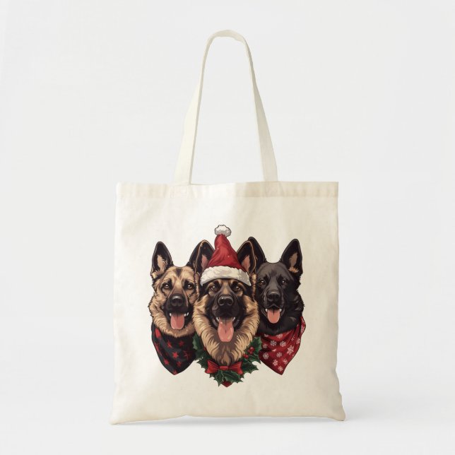 Weihnachtshirdhunde Tragetasche (Vorne)