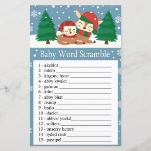 Weihnachtshirsch-Baby-Wort-Scrabble-Spiel