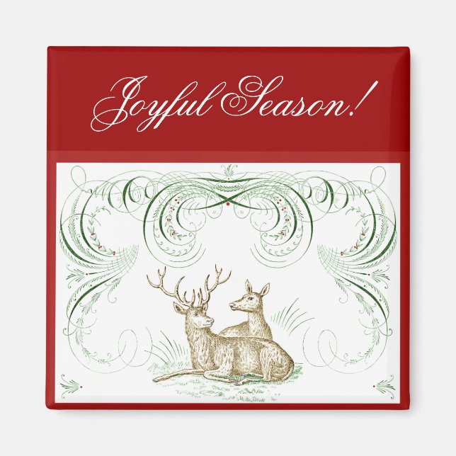 Weihnachtshirsch Magnet (Vorne)