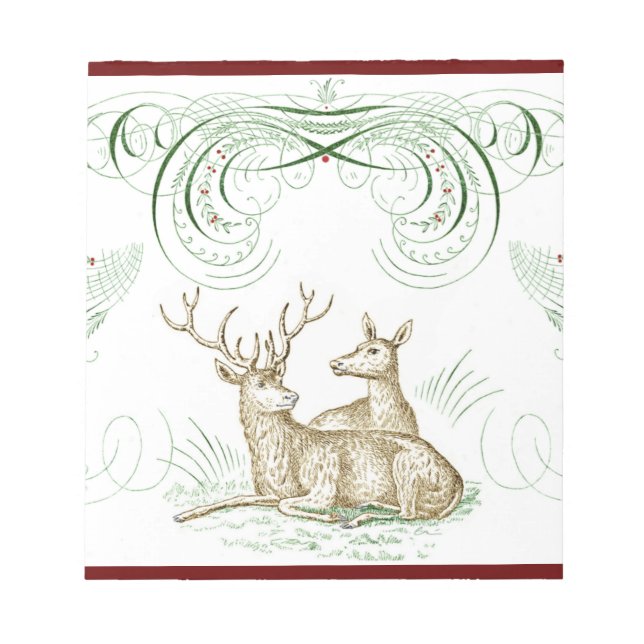 Weihnachtshirsch Notizblock (Vorderseite)