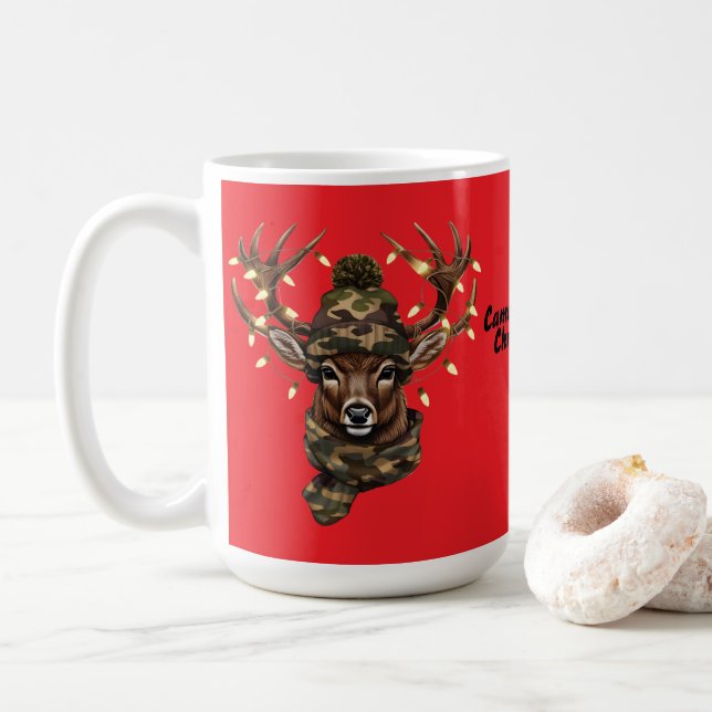 Weihnachtshirsch-Tasse Kaffeetasse (Mit Donut)