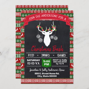 Weihnachtshirsch Ugly Sweater Party Einladung