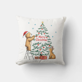 Weihnachtshirsch und Bär Kissen