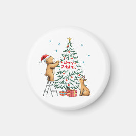 Weihnachtshirsch und Bär Magnet