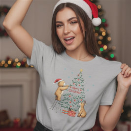 Weihnachtshirsch und Bär T-Shirt