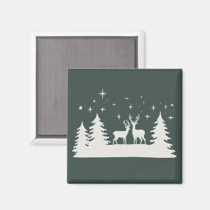 Weihnachtshirsch Winterzeit Feiertag Magnet