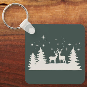 Weihnachtshirsch Winterzeit Feiertag Schlüsselanhänger