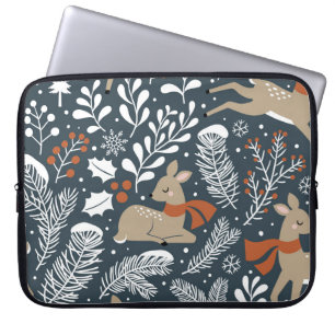 Weihnachtshirsche, festliches Design Laptopschutzhülle
