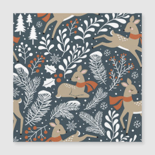Weihnachtshirsche, festliches Design Magnetkarte