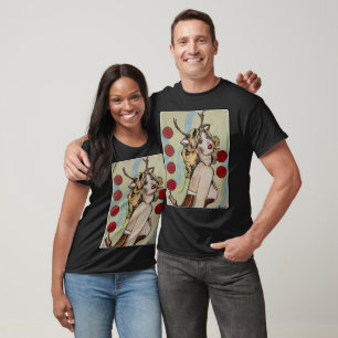 'Weihnachtshirsche' Gemälde an einem T-Shirt
