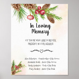 Weihnachtshochzeit In Loving Memory Hochzeitsschil Poster