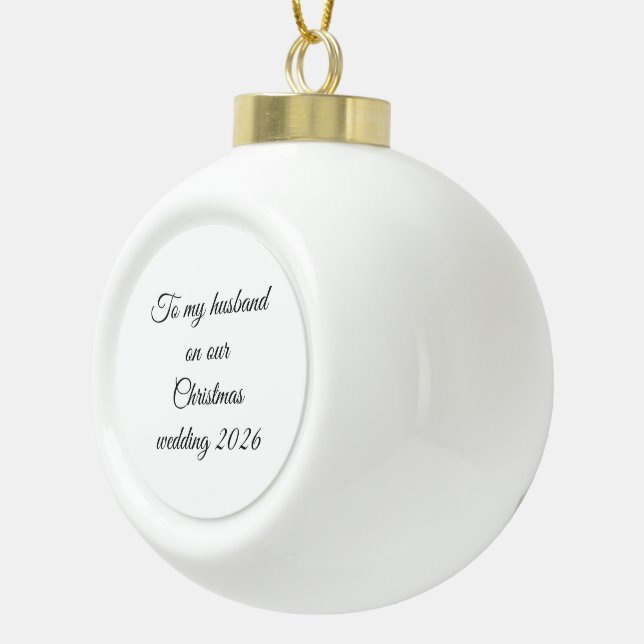 Weihnachtshochzeit Keramik Kugel-Ornament (Rechts)