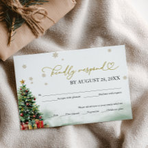 Weihnachtshochzeit-Rückantwort mit Essensauswahl