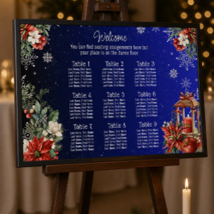 Weihnachtshochzeit Sitzordnung Poster