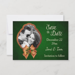 Weihnachtshochzeitsfoto Save the Date