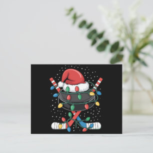 Weihnachtshockey Weihmas Weihsport Hat Ball Feiertagspostkarte