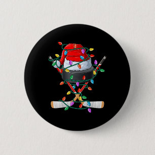 Weihnachtshockey Xmas Weihnachtssport Hat Ball Kin Button