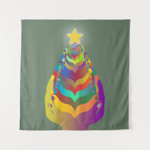 Weihnachtshoffnung und Zusammengehörigkeit Wandteppich