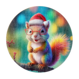 Weihnachtshörnchen als Weihnachtsmann-56765 Schneidebrett