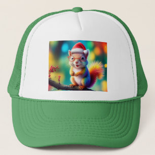 Weihnachtshörnchen als Weihnachtsmann-56765 Truckerkappe