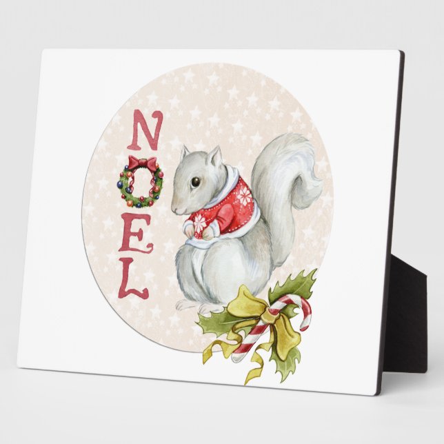 Weihnachtshörnchen-Illustration Fotoplatte (Seite)