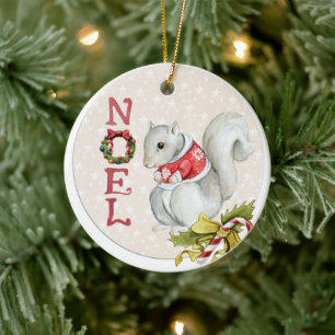 Weihnachtshörnchen-Illustration Keramik Ornament