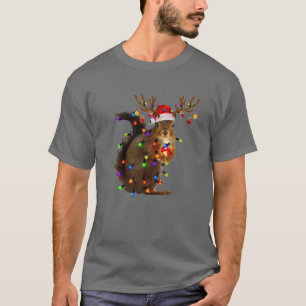 Weihnachtshörnchen Lights Tree Funny Animal Lover T-Shirt