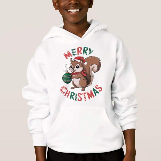 Weihnachtshörnchen - Merry Christmas Hoodie (Vorderseite)
