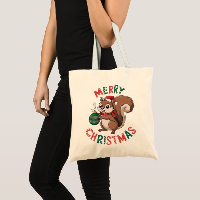 Weihnachtshörnchen - Merry Christmas Tragetasche (Vorderseite (Produkt))
