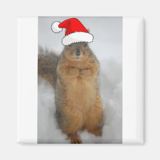 Weihnachtshörnchen mit dem Weihnachtsmann Magnet (Vorne)