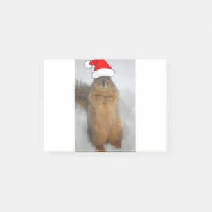 Weihnachtshörnchen mit dem Weihnachtsmann Post-it Klebezettel