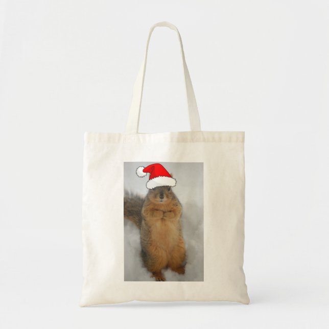 Weihnachtshörnchen mit dem Weihnachtsmann Tragetasche (Vorne)