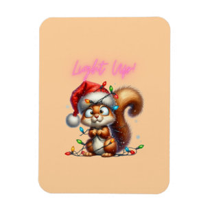 Weihnachtshörnchen mit Lights Fun Holiday Card Magnet