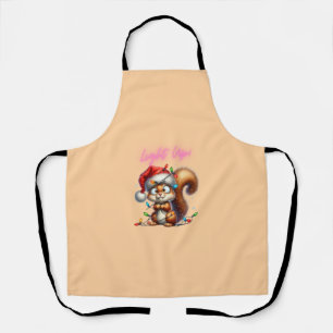 Weihnachtshörnchen mit Lights Fun Holiday Card Schürze