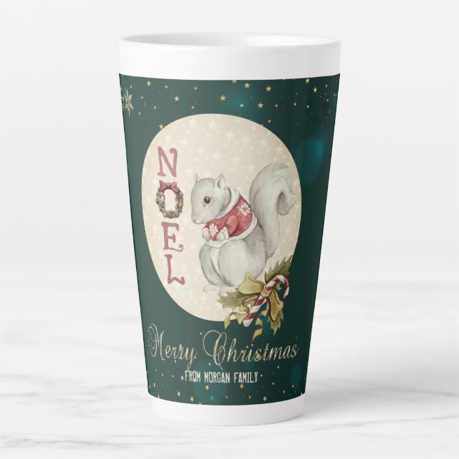 Weihnachtshörnchen, Schneeflocken Milchtasse (Vorderseite)