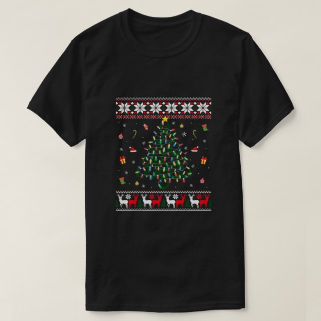 Weihnachtshorseshoe Tree Horse Lovers Kostüm Chri T-Shirt (Design vorne)