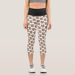 Weihnachtshosen mit hoher Taille Capris