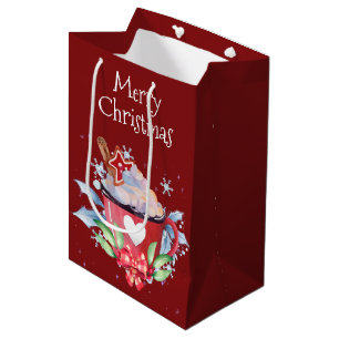 Weihnachtshot Chocolate auf Rot Mittlere Geschenktüte