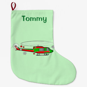 Weihnachtshubschrauber im Schnee Großer Weihnachtsstrumpf