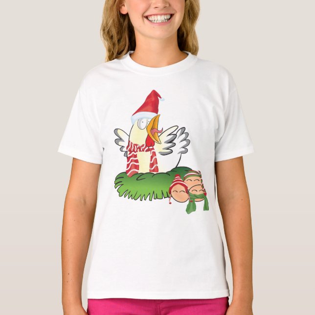 Weihnachtshühnchen und ihr Eierschmuck T-Shirt (Vorderseite)