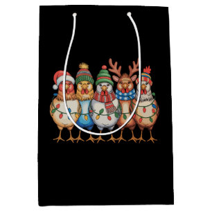 Weihnachtshühner Xmas Hof Lustige Feiertage Mittlere Geschenktüte