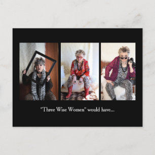 Weihnachtshumor mit 3 weisen Frauen Feiertagspostkarte